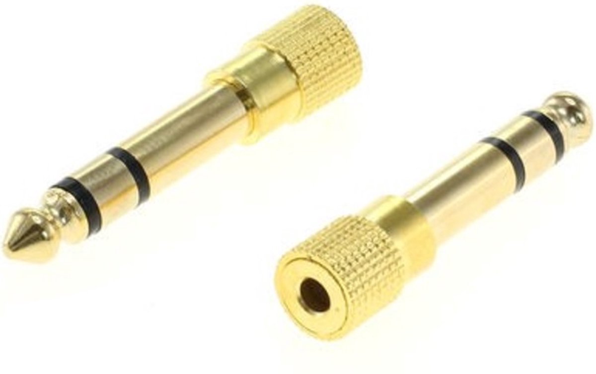 635mm Jack (m) - 35mm Jack (v) stereo audio adapter - metaal / verguld