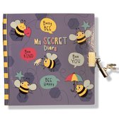 My Secret Diary - Dagboek - Bee Grijs 15x15cm met slotje en 2 sleutels