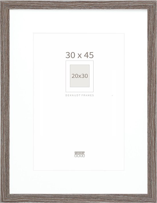 Deknudt Frames fotolijst - grijs met passe-partout - 20x30 / 30x45 cm