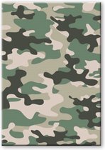 Notitieboek - A5 - Harde Kaft - Gelinieerd - Camouflage Groen - Gratis Verzonden