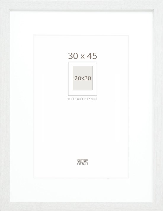 Deknudt Frames fotolijst - wit met passe-partout - 20x30 / 30x45 cm