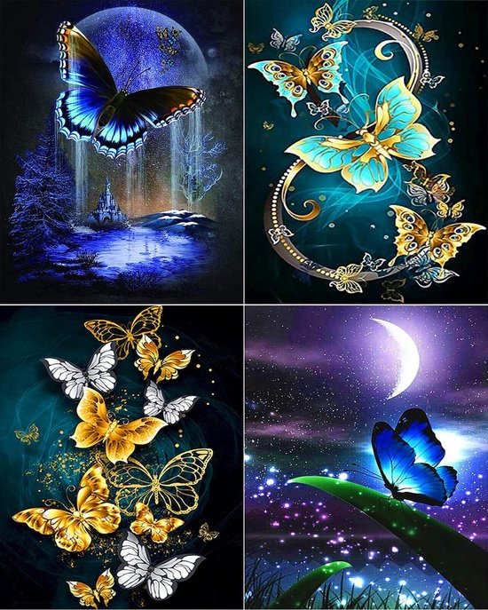 FENGQQKJ 8 stuks vlinders diamond painting kits vlinder stakes diamant
