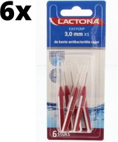 Lactona Ragers EasyGrip Recht XS 3mm Rood - 6 x 6 stuks - Voordeelverpakking