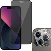 Geschikt voor iPhone 14 Privacy Screenprotector + Beschermglas Geschikt voor iPhone 14 Camera Lens - Privé - Glas