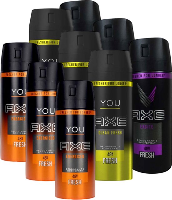 Axe Deodorant Spray 9 Stuks Voordeelverpakking 3x Energised 3x