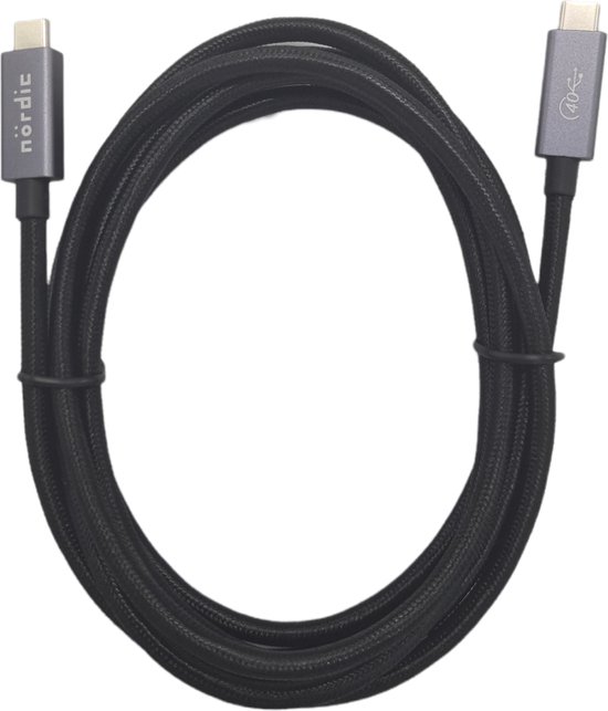 Cable USB 3.2 type C vers C 2m PD 100Watts 20Gbit/s Thunderbolt 3