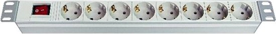 19 1HE 8 voudige Schuko verdeeldoos schakelaar USB – R.F. Systems