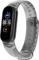 Siliconen Smartwatch bandje - Geschikt voor Xiaomi Mi Band 3 / 4 zon-verkleurend crystal bandje - zwart-transparant - Strap-it Horlogeband / Polsband / Armband