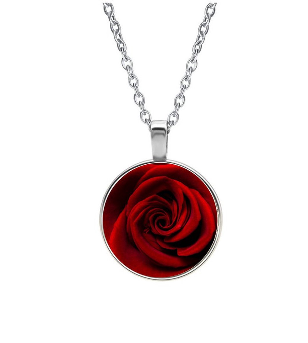 Ketting Glas - Rode Roos