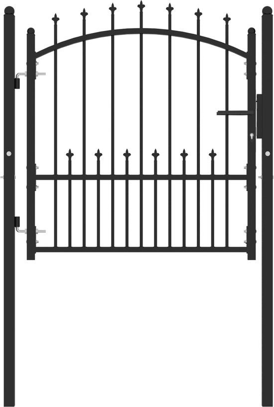 vidaXL Hekpoort - Staal - 102 x 200 cm - Zwart