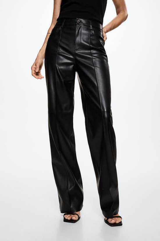 Mango Pants Pantalon taille haute avec effet cuir 37005131 99 Taille femme  - W42 | bol.com