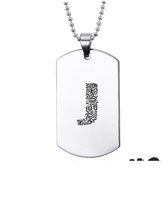 Ketting RVS - Letter Met Barok - J
