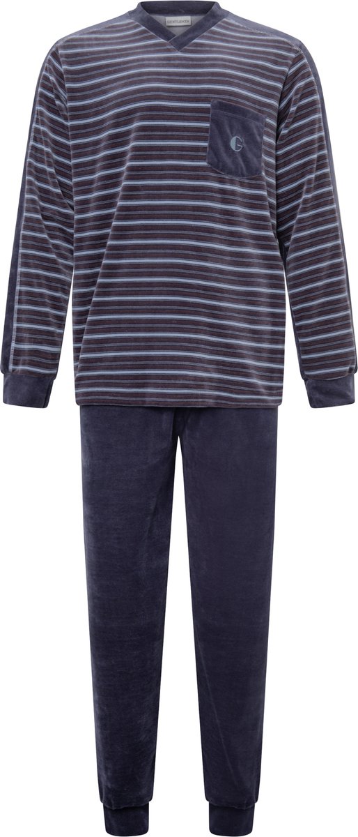 Heren pyjama Gentlemen 114216 velours V-hals L