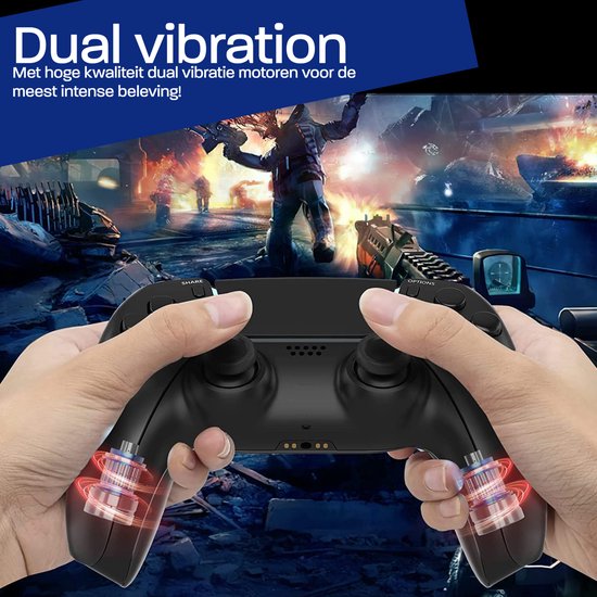 Pro Draadloze Controller V2 - Geschikt voor Sony Playstation 4 PS4 - Controllers - Draadloos - Zwart - Haptic Feedback - CoverMore