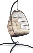 Chaise suspendue Vita5 Egg - Pour l'intérieur et l'extérieur - jusqu'à 150 kg - Pliable - Incl. Standard, coussin et housse de protection - Cocoon Chair - Wit Crème