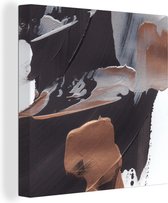 Canvas Schilderij Abstract - Verf - Goud - 90x90 cm - Wanddecoratie