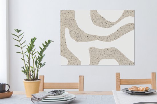 Tableau sur toile 80x60 cm - Décoration murale abstraite - Terrazzo - Design - Beige - Décoration murale salon - Décoration chambre - Accessoires de décoration - Peintures sur toile