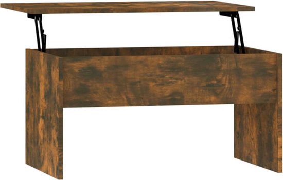 vidaXL Salontafel 102x44,5x50 cm bewerkt hout gerookt eikenkleurig, tafel, bijzet tafel, salon tafel, bijzettafel, koffietafel, koffie tafel