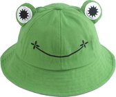 Vissershoedje kikker - Bucket Hat - Hoed - Festival - Volwassenen - Dames - Heren - Katoen - groen