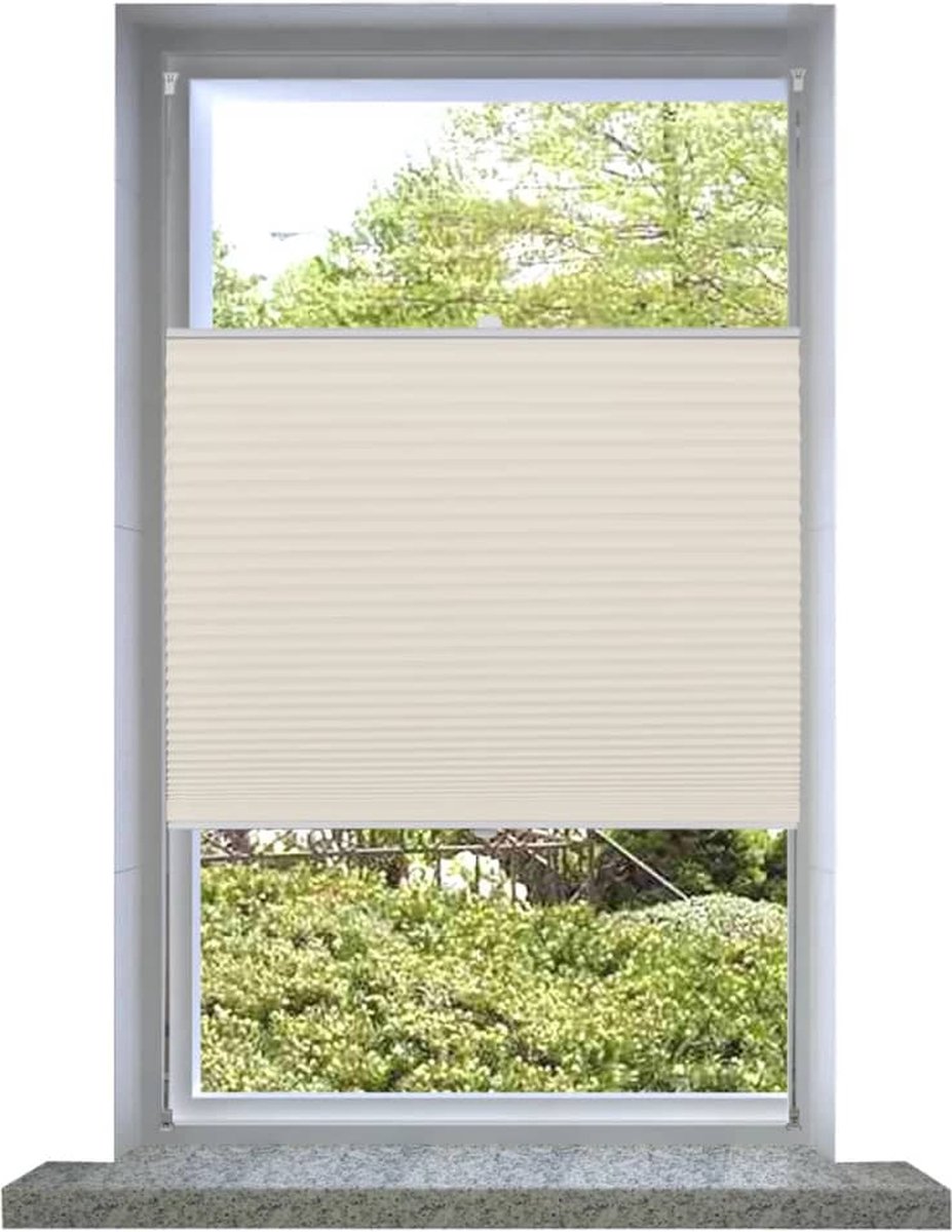 Decoways - Plissé rolgordijn 60x100cm creme