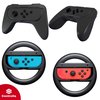 foto van Accessoires geschikt voor Nintendo Switch Joy Con - Stuur en Controller houder - Zwart