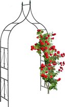 Relaxdays arche de roses en métal - arche de jardin noire - arche de plantes extra haute - grande arche de fleurs