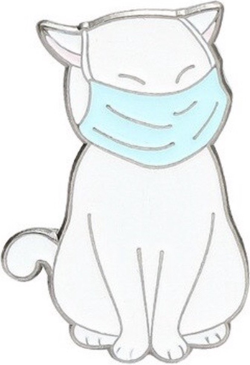 Katten pin mondkapje - kattenpin - kledingspeld - kattenspeld - katten speld - kledingspeld - katten pin - katten accessoire