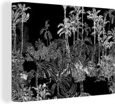 Toile Peinture Palmier - Jungle - Tropical - 80x60 cm - Décoration murale