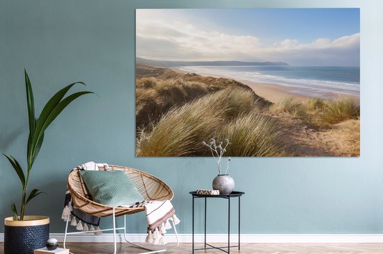 Tableau Toile Dune - Plage - Water - 180x120 cm - Décoration murale XXL