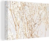 Canvas Schilderij Natuur - Takken - Bloemen - 60x40 cm - Wanddecoratie