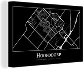 Canvas Schilderij Plattegrond - Hoofddorp - Kaart - Stadskaart - 60x40 cm - Wanddecoratie