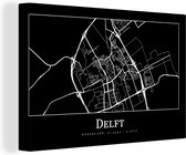 Tableau sur toile Carte - Delft - Carte - Plan de la ville - 180x120 cm - Décoration murale XXL