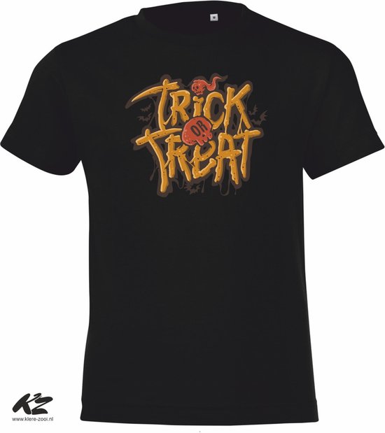 Klere-Zooi - Halloween - Trick or Treat - Zwart Kids T-Shirt - 116 (5/6 jr)