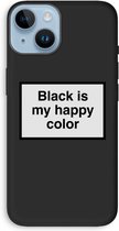 Case Company® - Hoesje geschikt voor iPhone 14 hoesje - Black is my happy color - Biologisch Afbreekbaar Telefoonhoesje - Bescherming alle Kanten en Schermrand