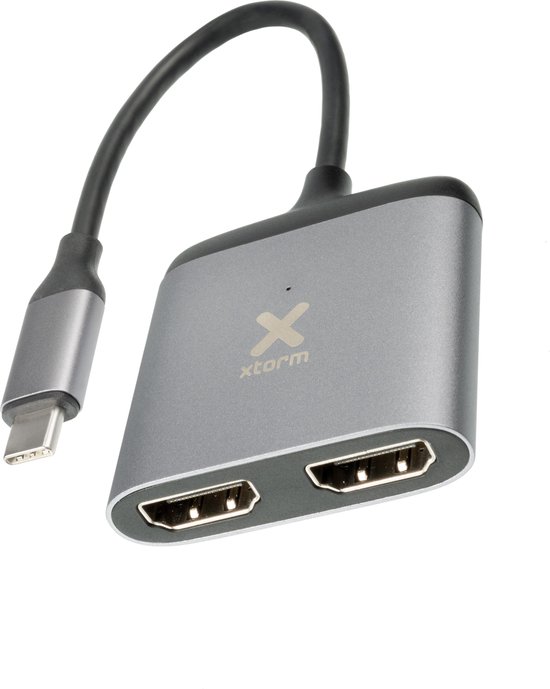 Xtorm Connect Series - USB-C Hub naar 2x HDMI - Grijs