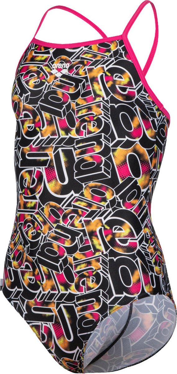 Arena Badpak - G Swimsuit Lightdrop Back Allover - rose-black-multi - 140