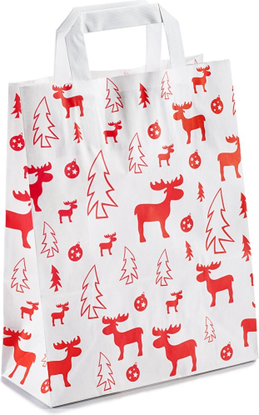 Papieren kersttasjes sale