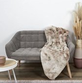 JM FORCE Plaid Deken Blanket-Luxe Imitatie bont Faux Fur-140x200CM-Opulence Ecru-Super Zacht en Warm