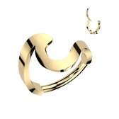 Piercing PVD clicker swish wave 1.2x10 gold plated