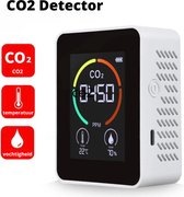 Professionele CO2 meter - Luchtkwaliteitsmeter - binnen - CO2 melder & monitor - Thermometer - CO2 detector - Koolstofdioxide meter -