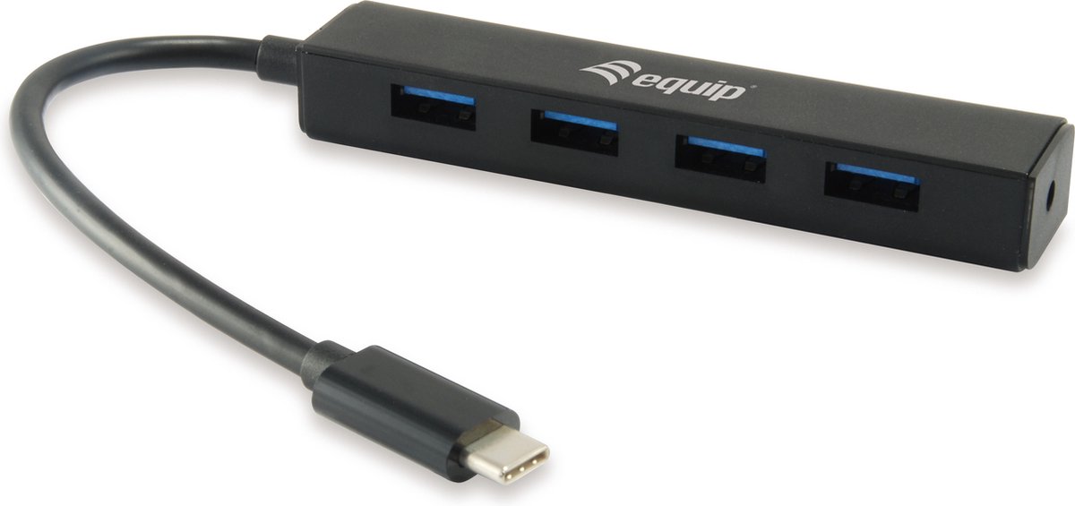Equip 128954 USB-hub 4 poorten USB-A USB 3.1 Gen1 5 GBit/s Met USB-C stekker Zwart