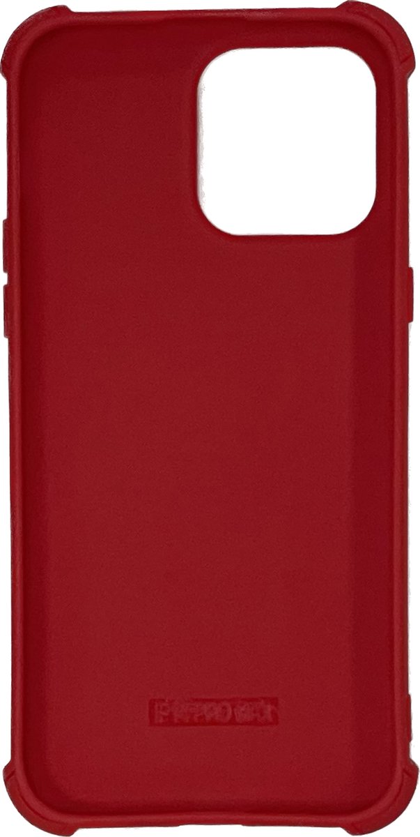 Hoesje voor iPhone 14 Pro Max Hoesje Rood Siliconen Shock Proof Case - Tempered Glass Screenprotector - Hoes voor iPhone 14 Pro Max Hoesje Extra Stevig Hoesje Cover