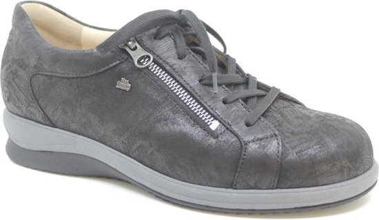 Finn Comfort, TARTU, 02247-749144, Zwarte dames veterschoen met rits