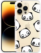 Geschikt voor Apple iPhone 14 Pro Max Hoesje Panda Emotions - Designed by Cazy