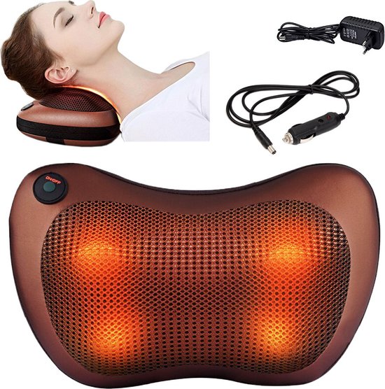 Borvat®| Shiatsu Massage Kussen - Elektrisch Nek en Rug Apparaat - met Warmte infrarood Functie