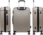 Travelsuitcase - Koffer Palma - Reiskoffer met cijferslot en op wielen - ABS - ca 62 Liter - Champagne - Maat M ca 67x45x26 cm