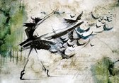 Fotobehang - Vlies Behang - De Vrouw met de Raven - Kunst - Vogels - 368 x 254 cm
