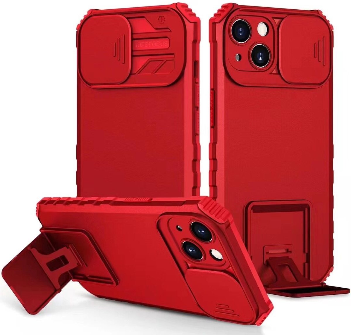 Hoesje Window Stand Back cover Rood geschikt voor Iphone 12