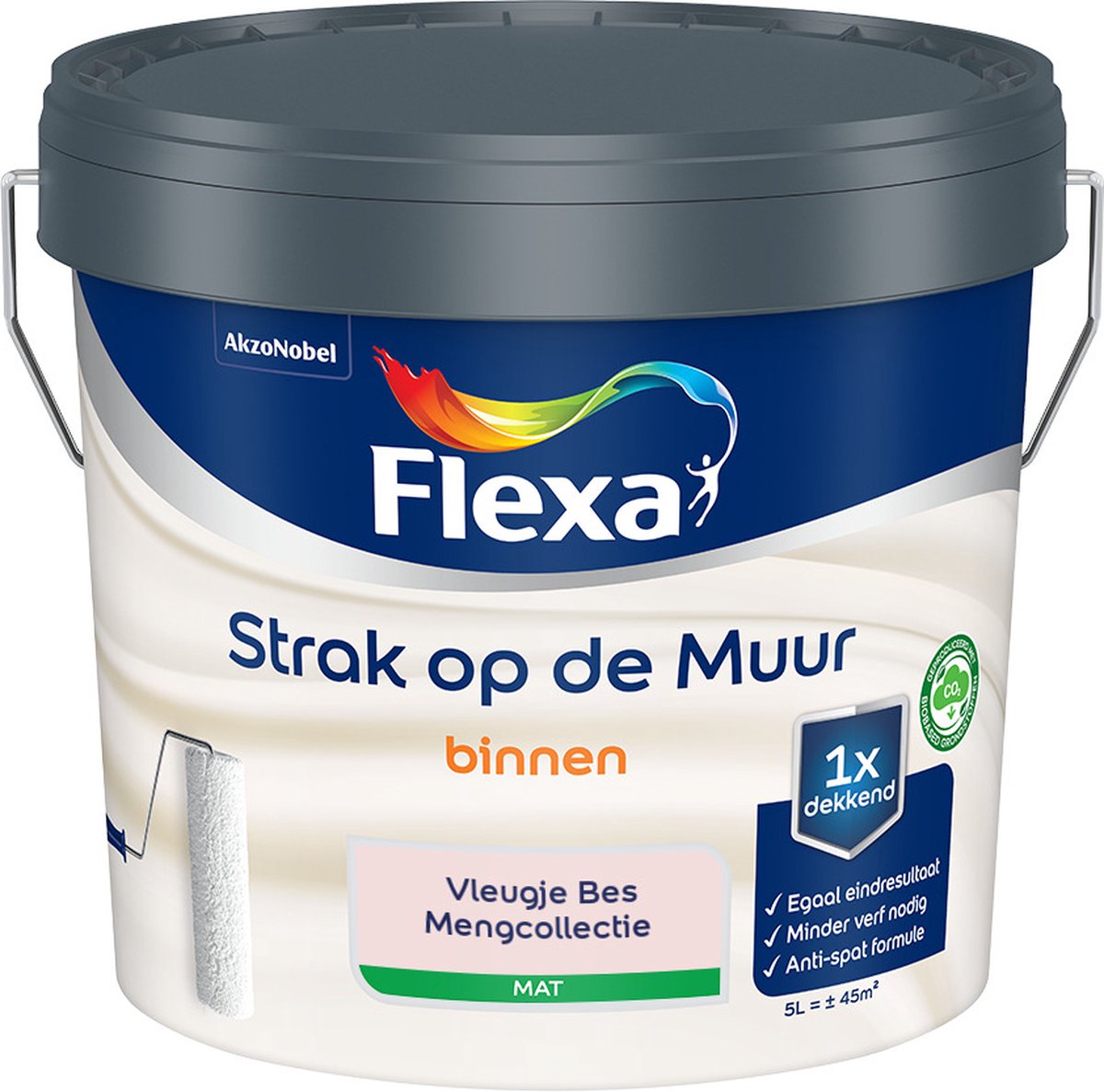 Flexa - Strak op de muur - Muurverf - Mengcollectie - Vleugje Bes - 5 Liter