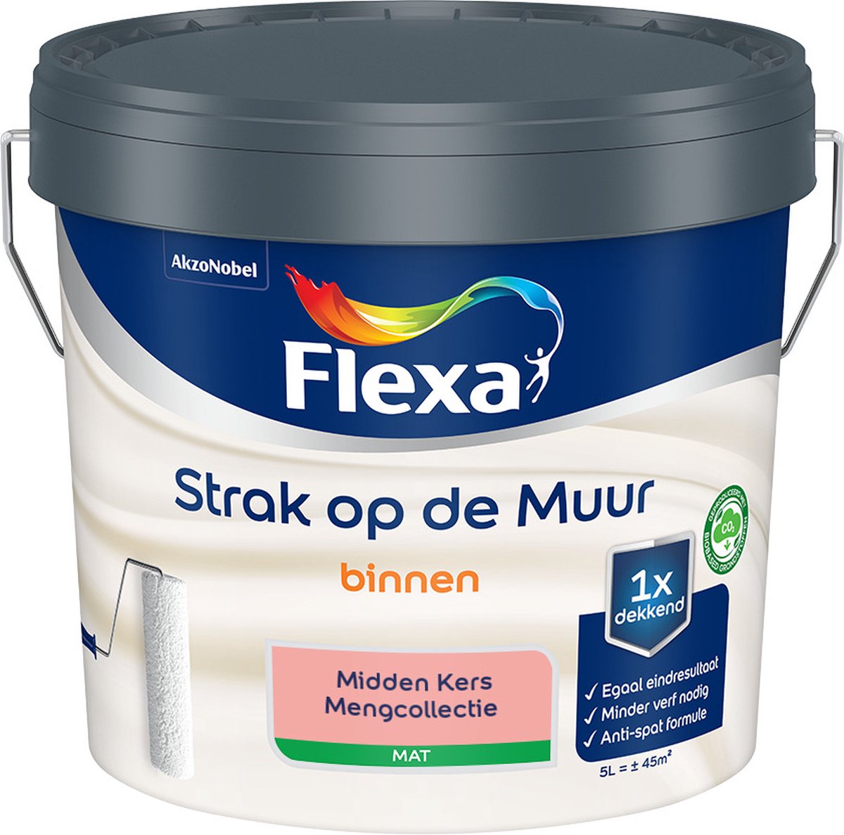 Flexa Strak op de muur - Muurverf - Mengcollectie - Midden Kers - 5 Liter